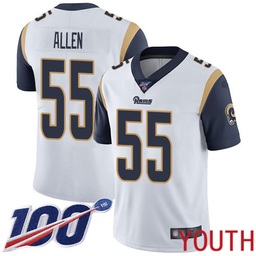 Los Angeles Rams Limited White Youth Brian Allen Road Jersey NFL Football #55 100th Season Vapor Untouchable->youth nfl jersey->Youth Jersey